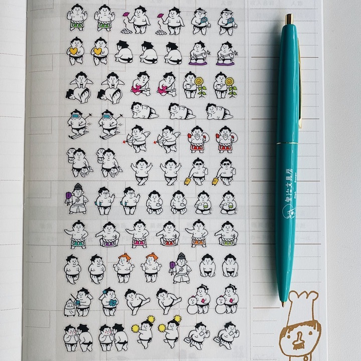 相撲 透明小貼紙 手帳貼紙|日本Mind Wave