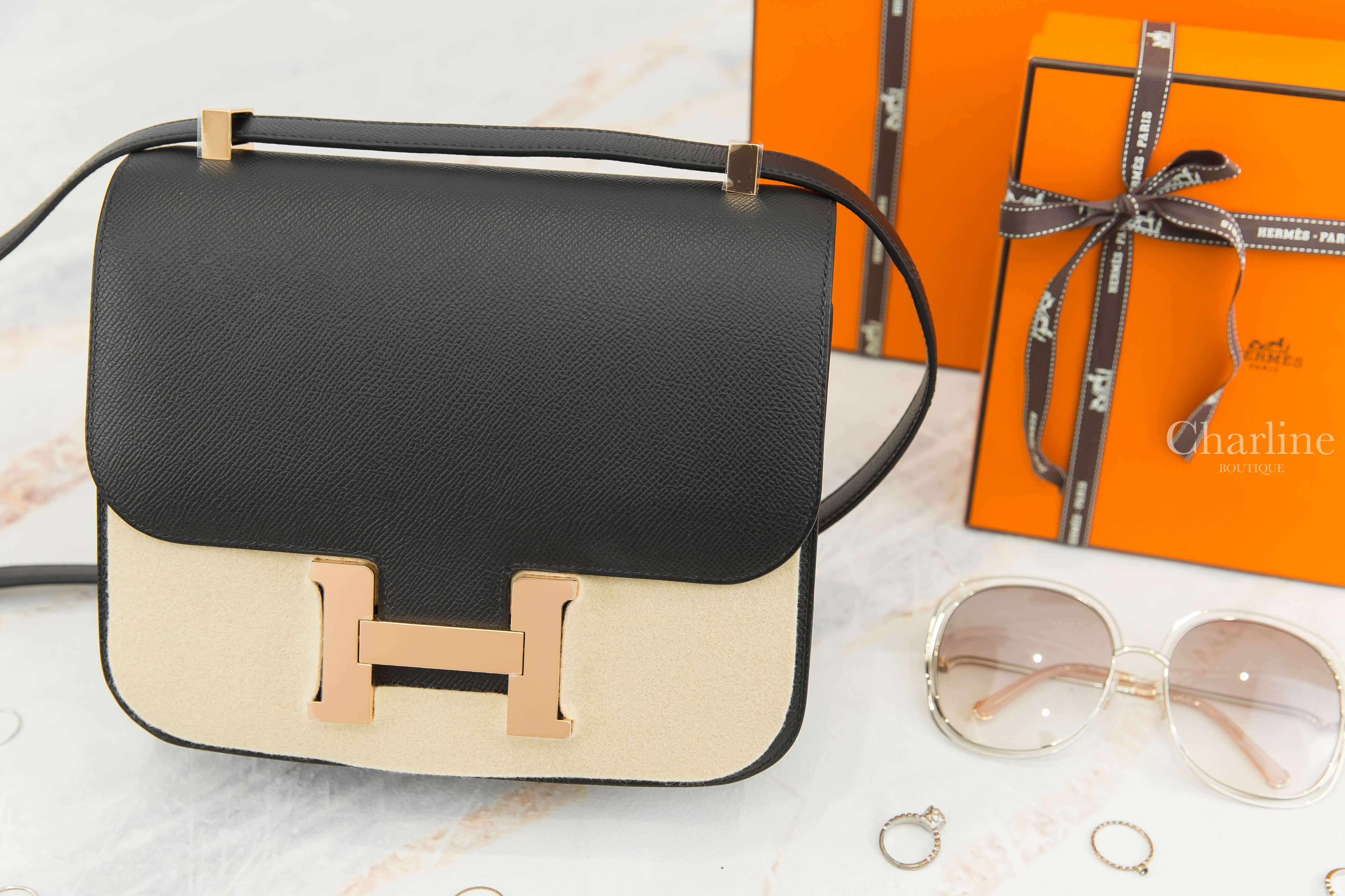 Hermès Constance III 24cm 89 Noir Epsom Z刻黑色玫瑰金釦-Charline Boutique 精品代購