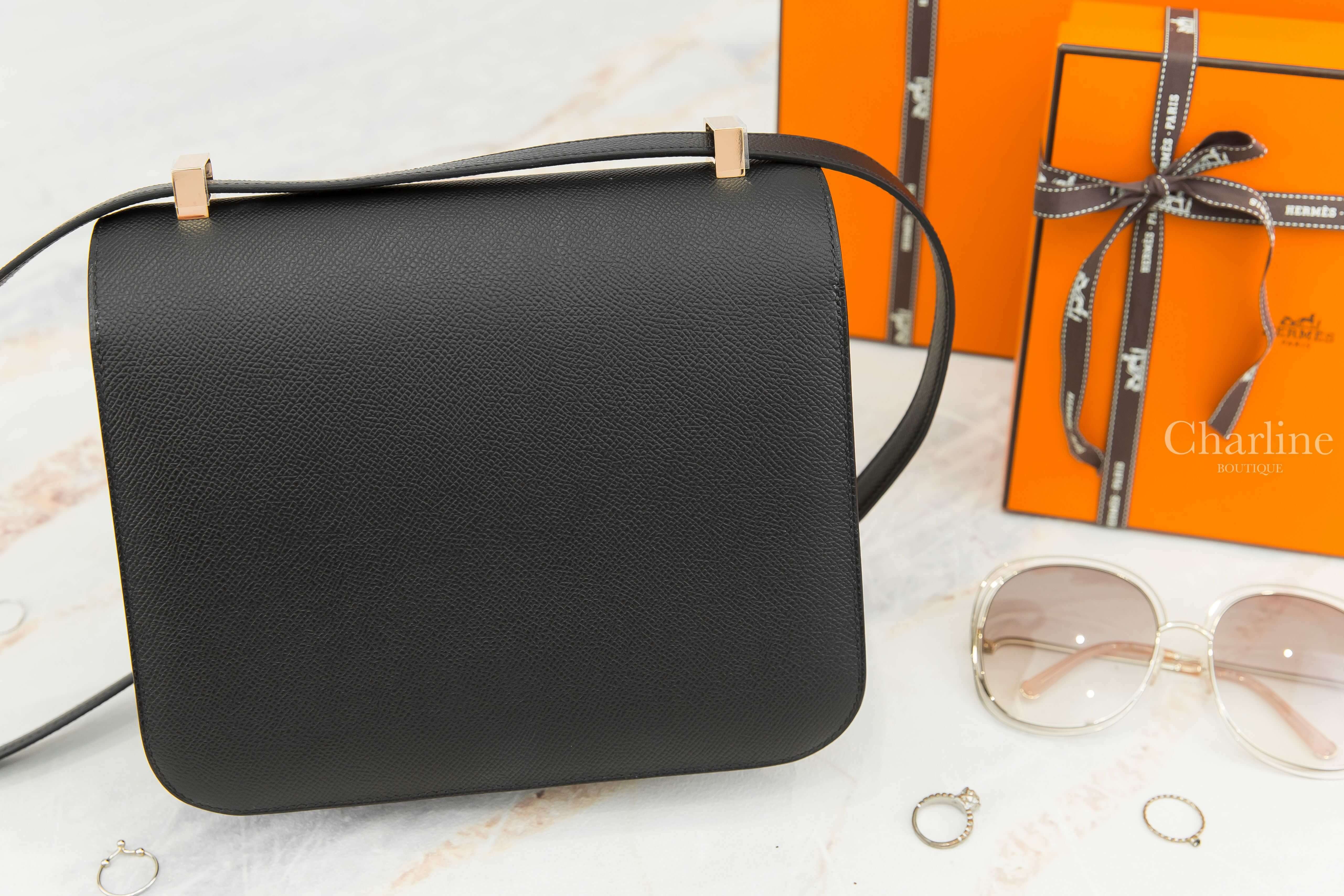 Hermès Constance III 24cm 89 Noir Epsom Z刻黑色玫瑰金釦-Charline Boutique 精品代購