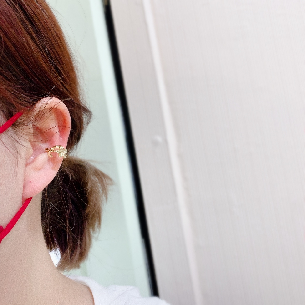 [日本制] 金屬花耳骨耳夾