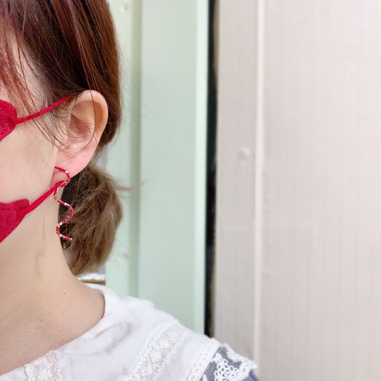 [日本]藝術感波浪耳環