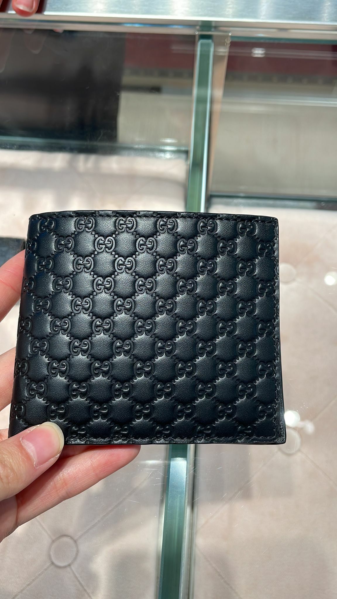 GUCCI BLACK GUCCISSIMA WALLET WITH COIN POUCH