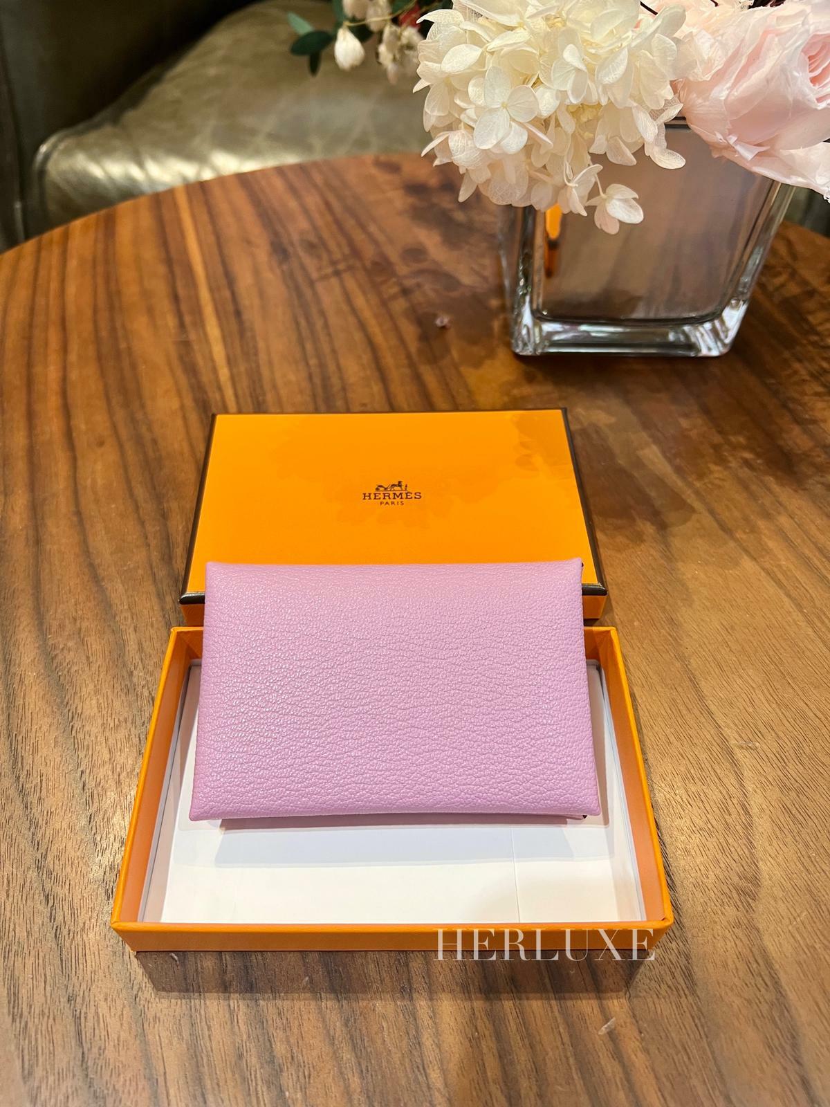 Calvi card holder X9 mauve sylvestre chèvre