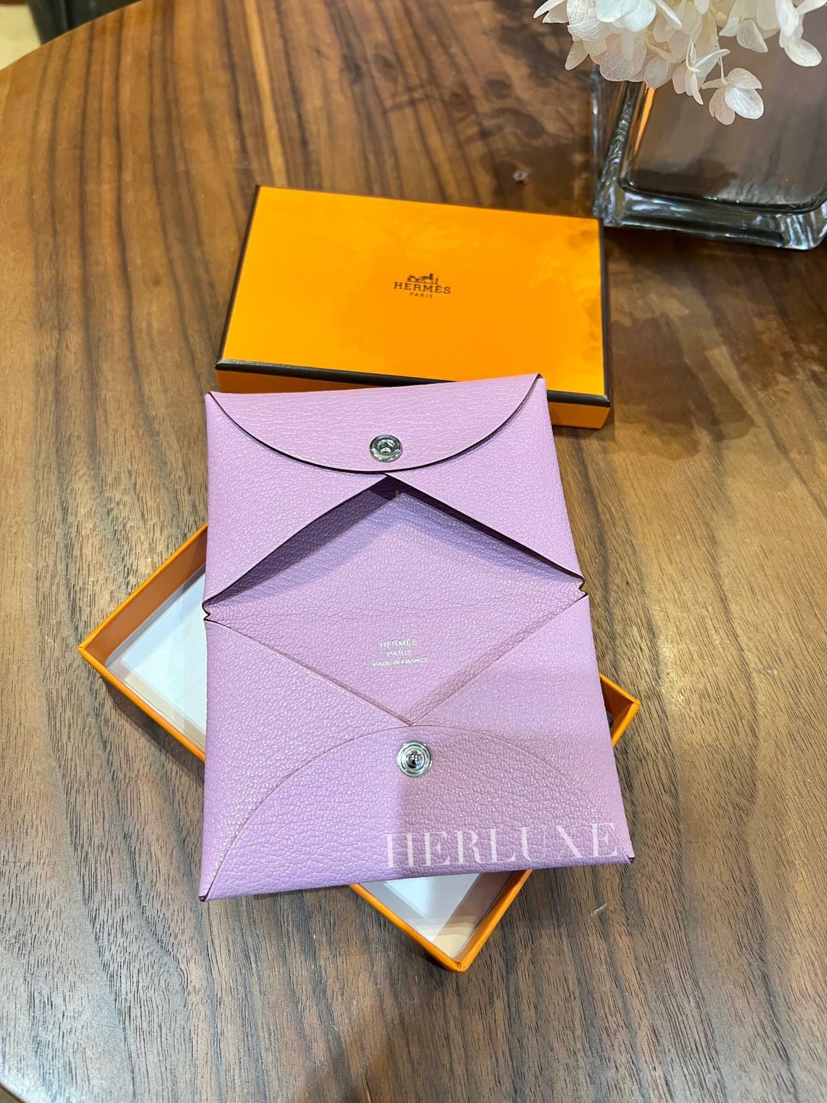 Calvi card holder X9 mauve sylvestre chèvre