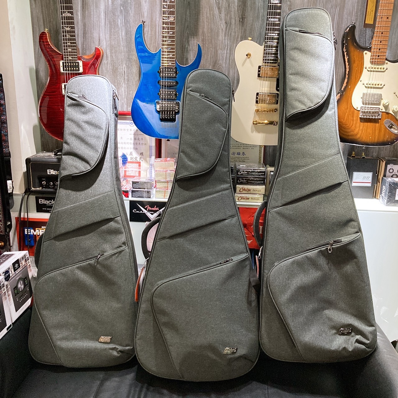 Jinchuan 灰色 電吉他/木吉他/電貝斯 琴袋 加厚保護 40mm