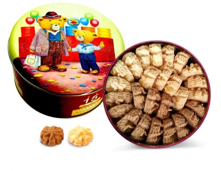 香港 Jenny Bakery 珍妮曲奇 聰明小熊 小熊餅乾 二味 奶油花 咖啡花曲奇餅乾 640g