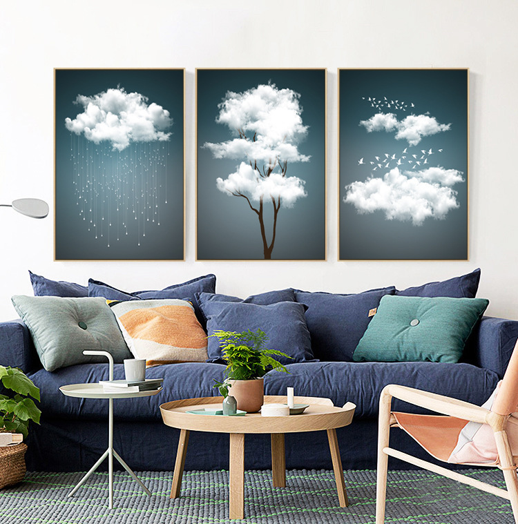 雲彩朵朵無框掛畫