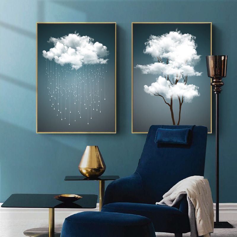 雲彩朵朵無框掛畫
