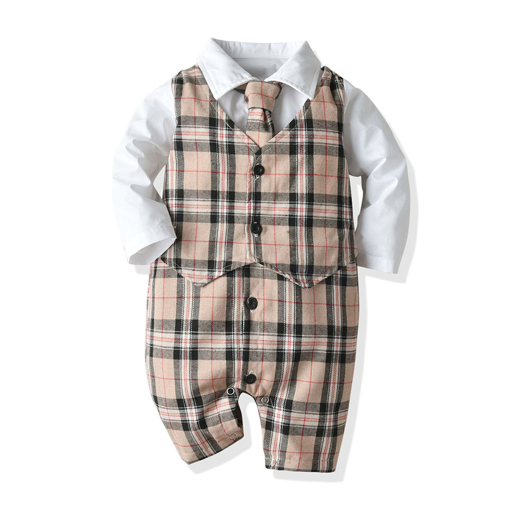 Plaid Gentleman Romper