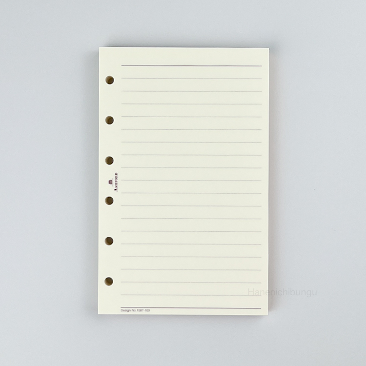 MINI6／奶油色橫線內頁6mm－玫瑰金刷邊（100張入）