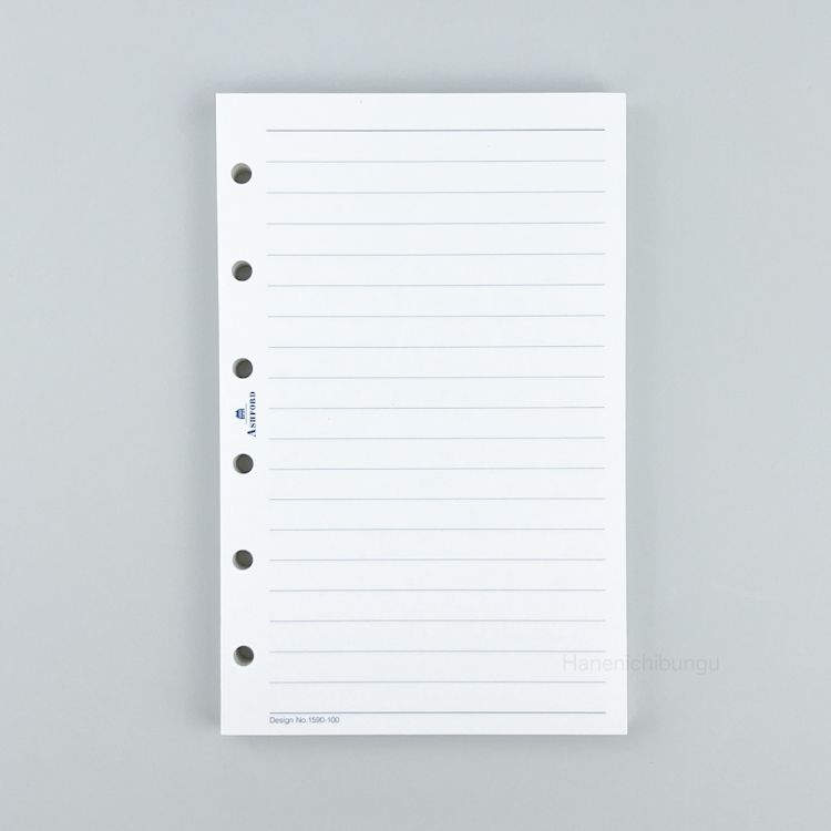 MINI6／白色橫線內頁6mm－銀色刷邊（100張入）