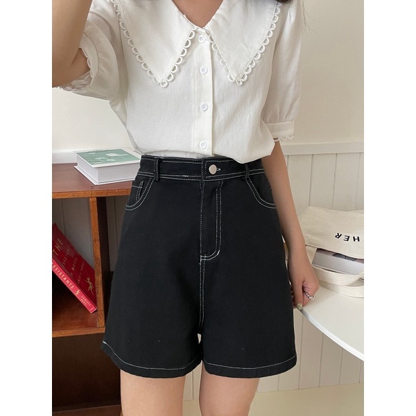 【imfine】必收百搭款 車線後鬆緊短褲 #3676
