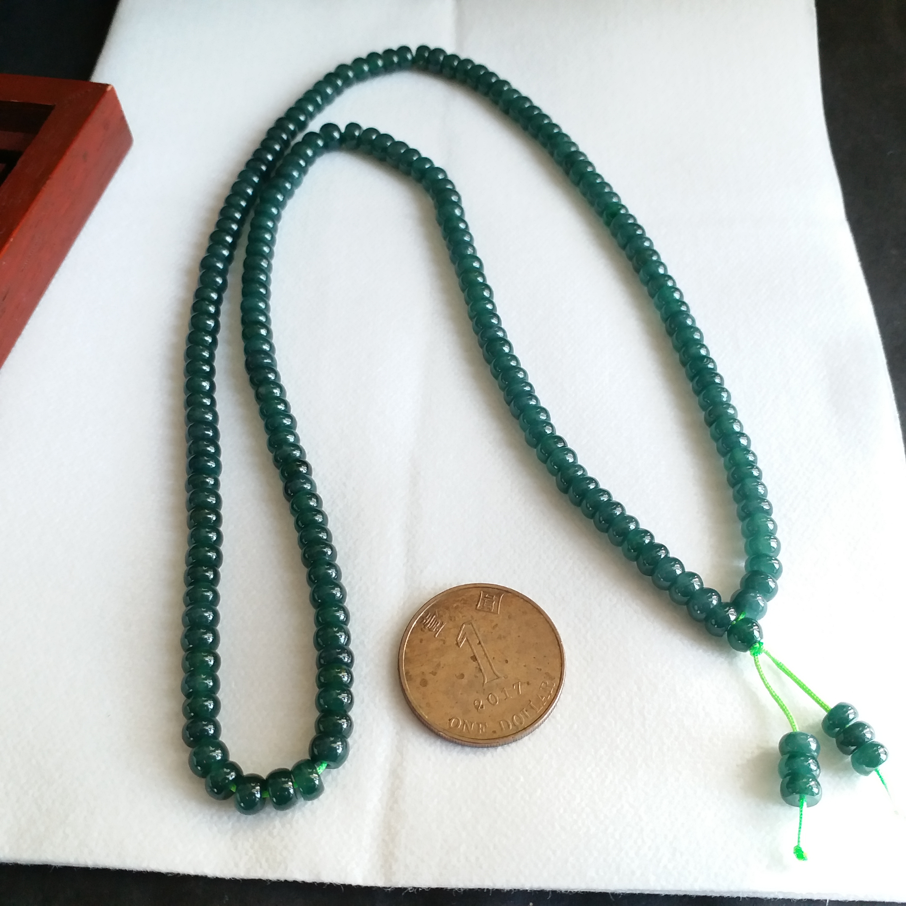 老藍水算盤珠鏈, 天然翡翠A玉, 緬甸玉, Jade, Jadeite