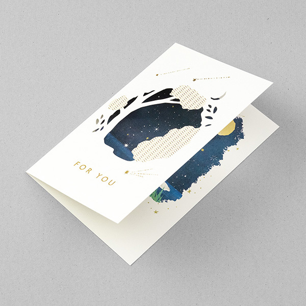 星空 造型花窗卡片 萬用賀卡 感謝卡｜日本MIDORI