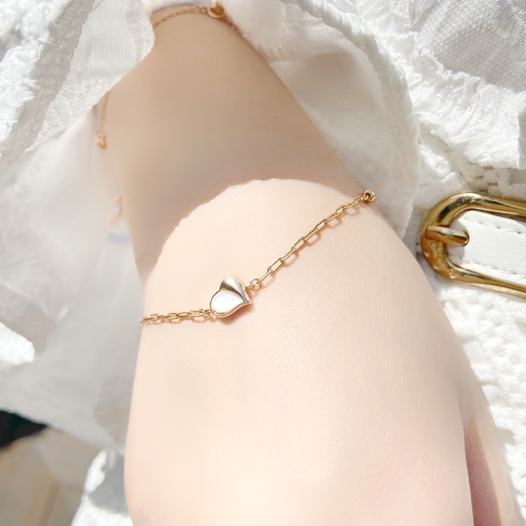 | 925 Silver・White Gold・Rose Gold | Heart Touched Bracelet（Silver / Rose Gold） | BR0584 |
