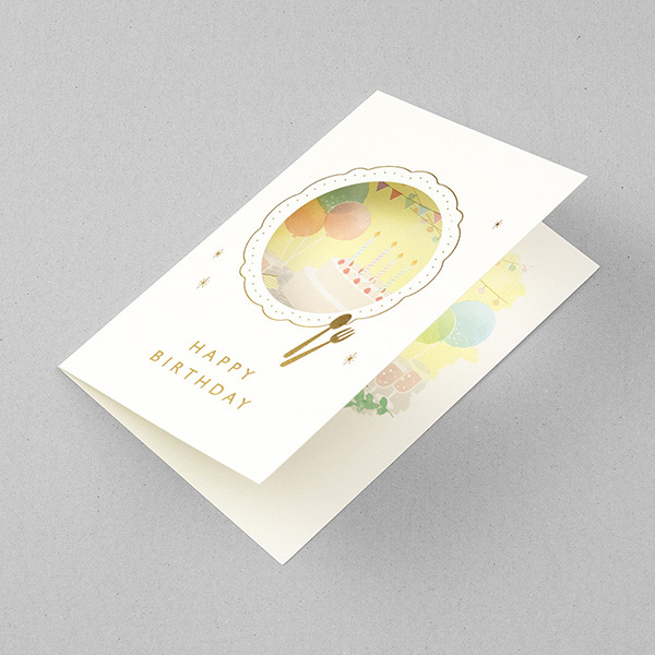 生日蛋糕 造型花窗卡片 萬用賀卡 感謝卡｜日本MIDORI