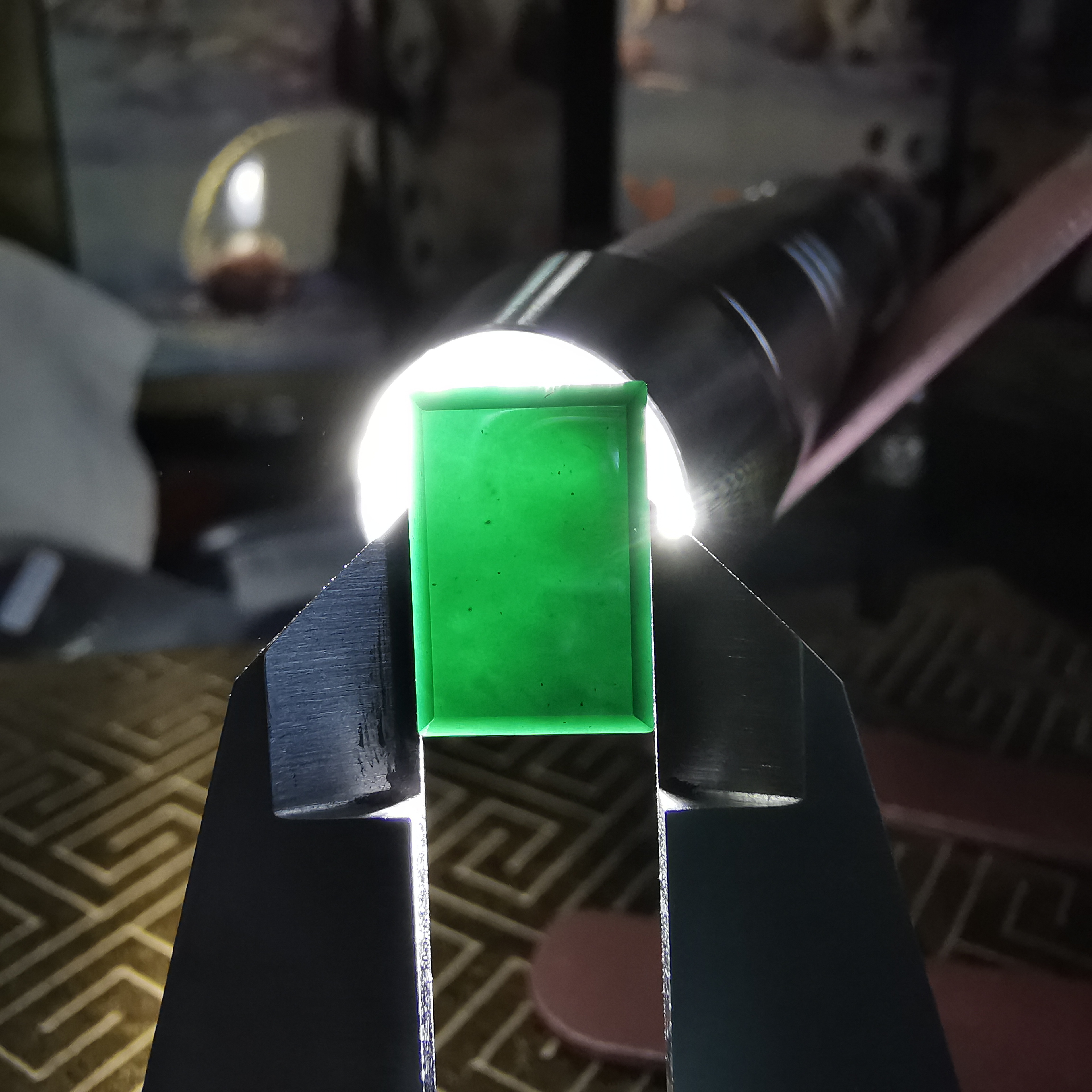 J1998 墨翠方形馬鞍戒面