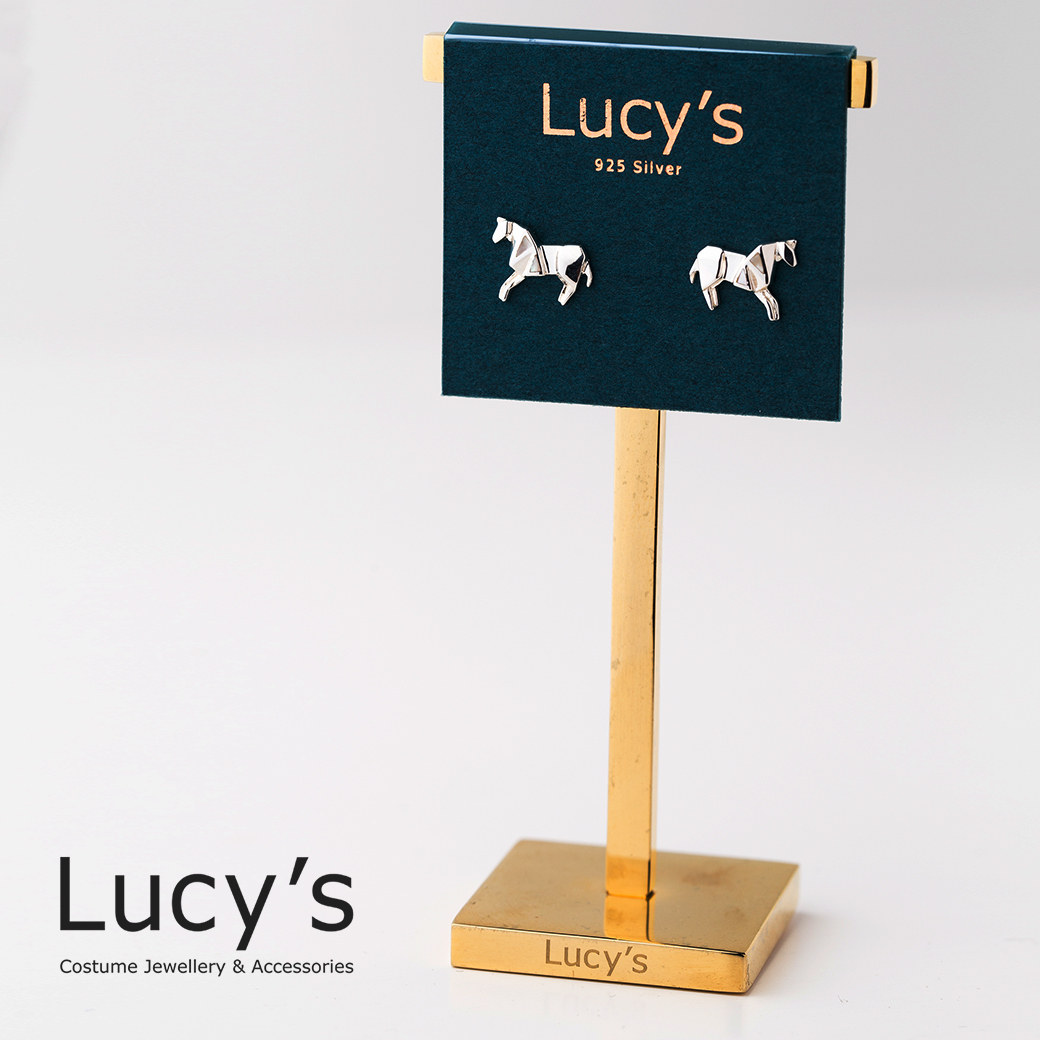 Lucys-摺紙系列｜925純銀小馬耳環(99834)