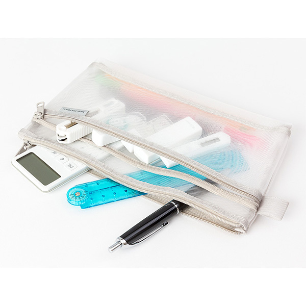 淺灰色 CL細網筆袋 收納袋 ｜日本MIDORI