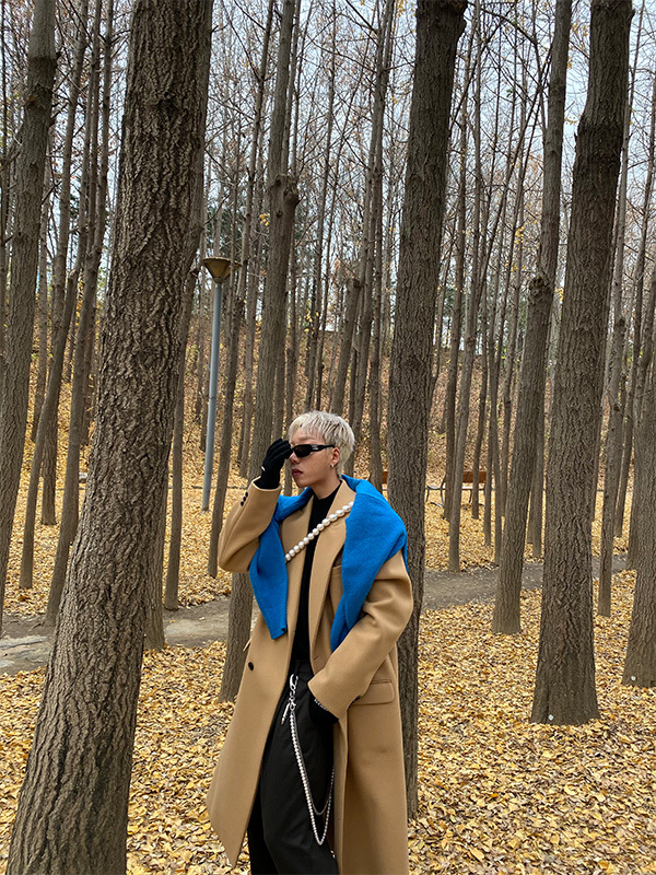 蓋瑞羊絨雙排扣大衣 / 駝色/ 不提供退換貨