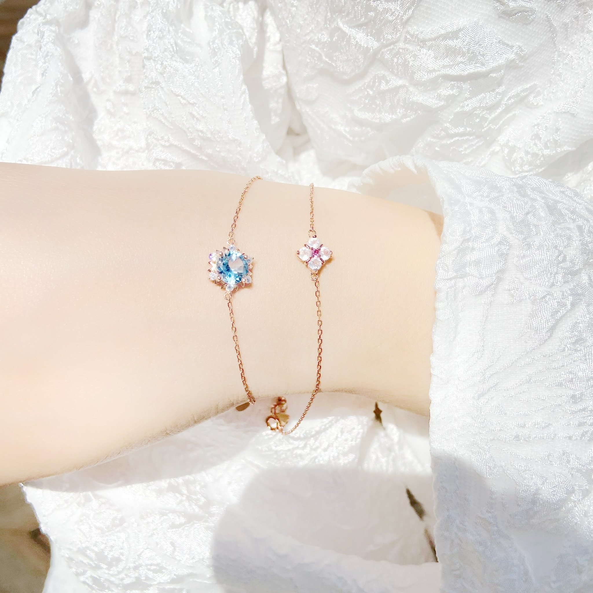 | 925純銀・厚鍍玫瑰金・ 托帕石 | 初夏向日葵手鏈 | BR0580 |