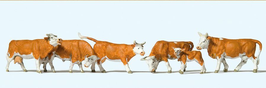 Preiser 10146 HO scale, Cows, spotted brown
