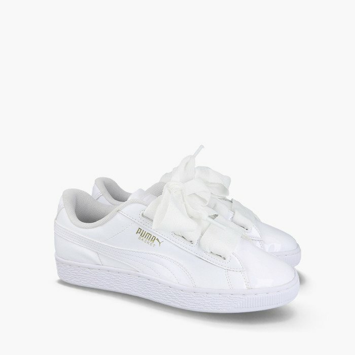 Puma Basket Heart Patent White/Pink (GS)  364817-02