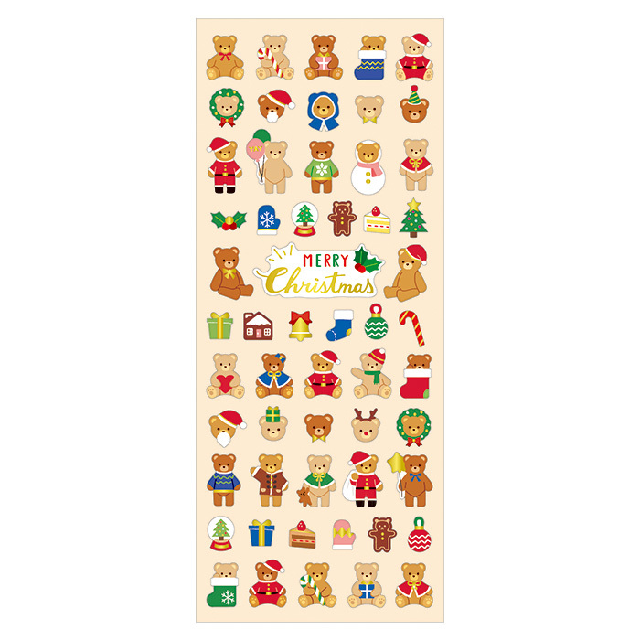 Mind Wave Christmas Sticker－Christmas Bear (Japanese Stationery Brand)