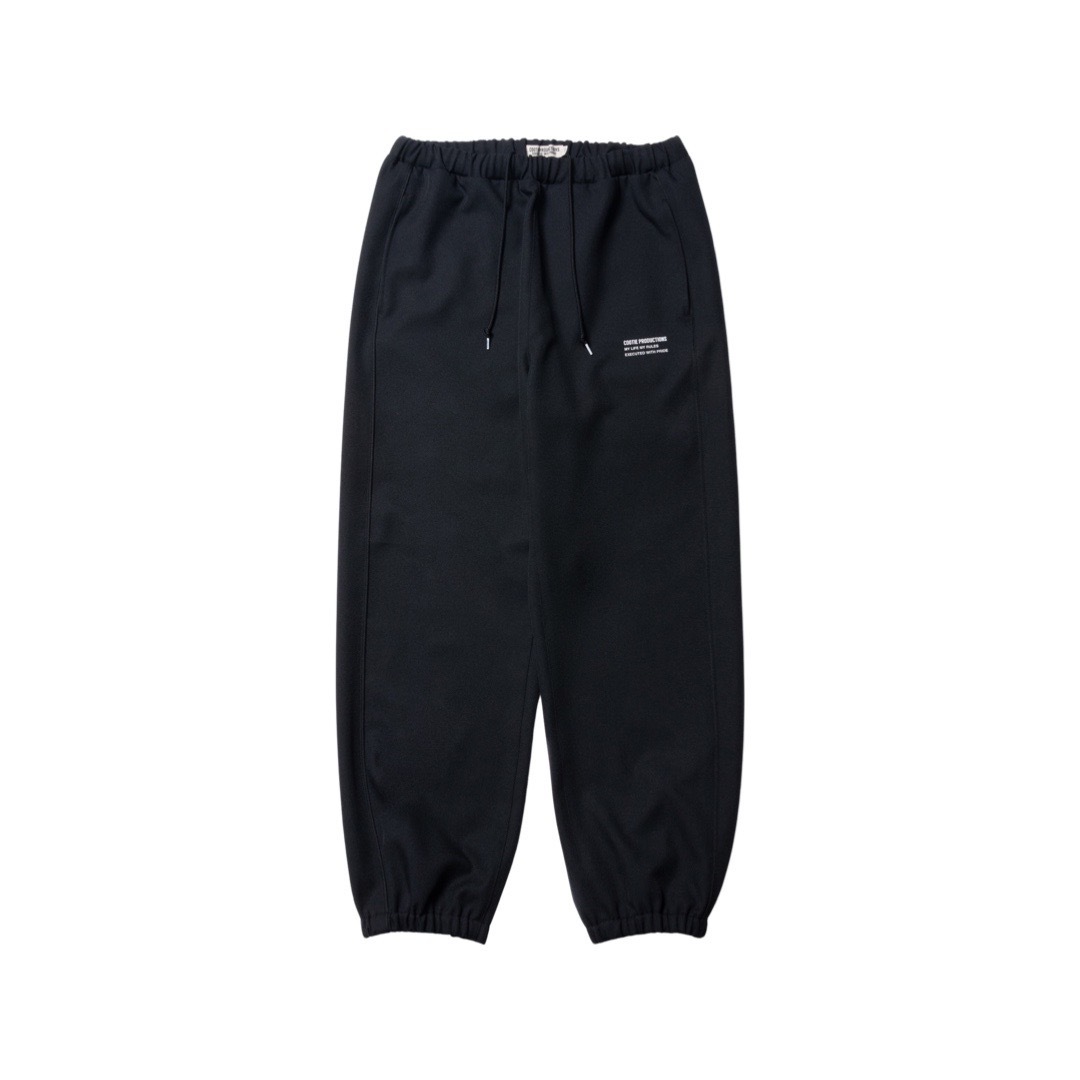COOTIE PRODUCTIONS POLYESTER TWILL TRACK PANTS / BLAC