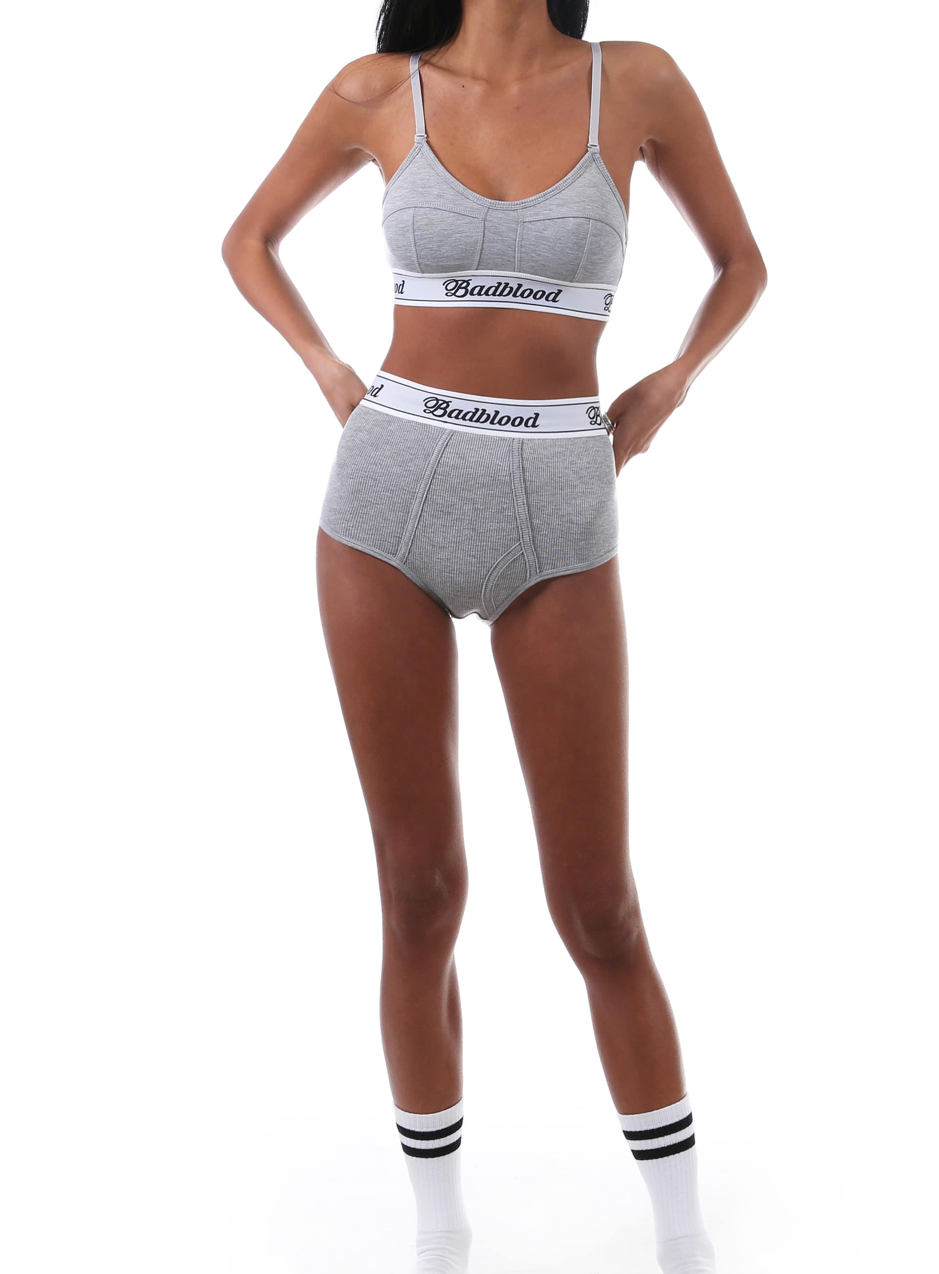 BADBLOOD Modal Cotton 三角 Bra 灰 w-bra20-04