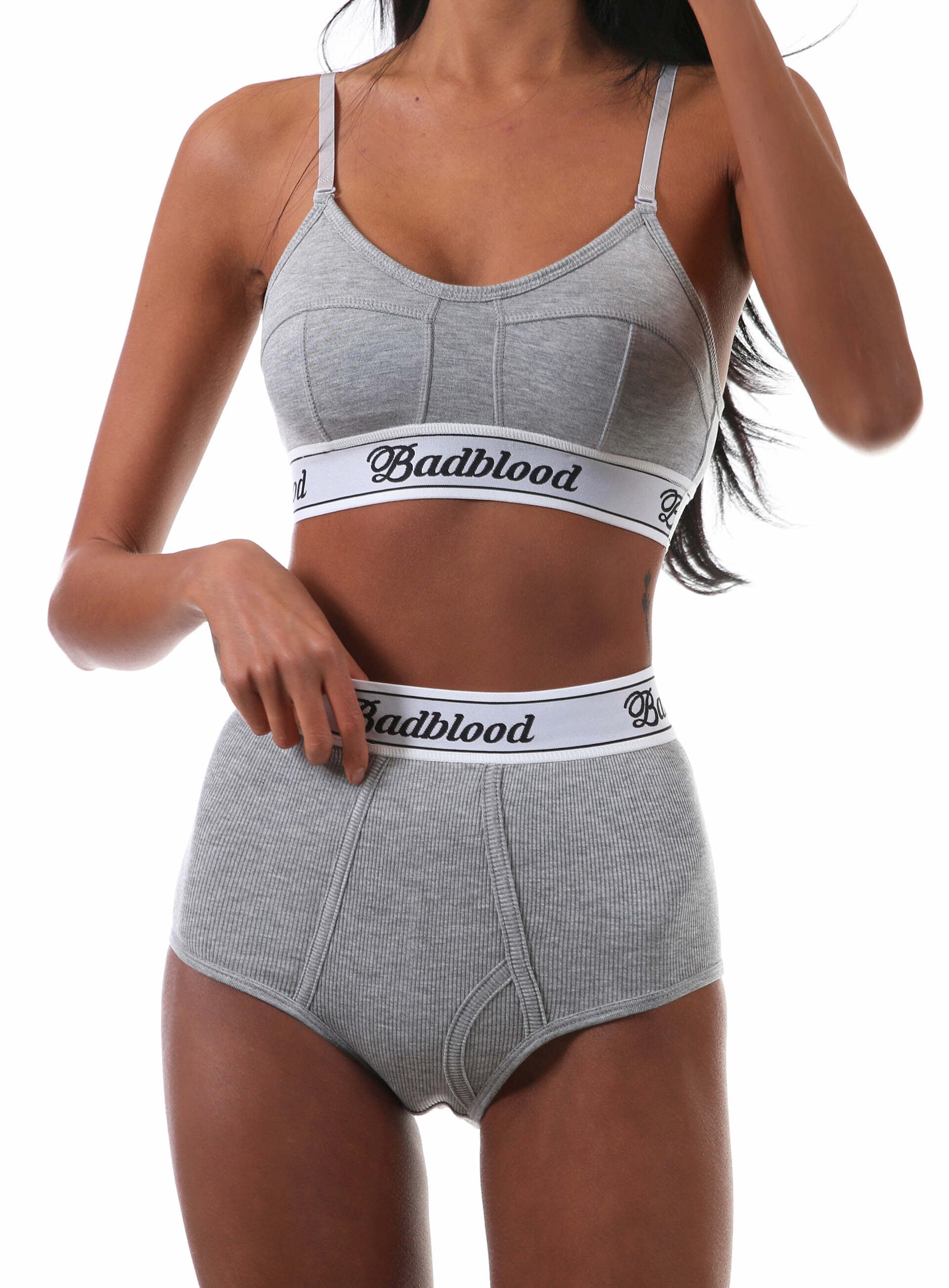 BADBLOOD Modal Cotton 三角 Bra 灰 w-bra20-04