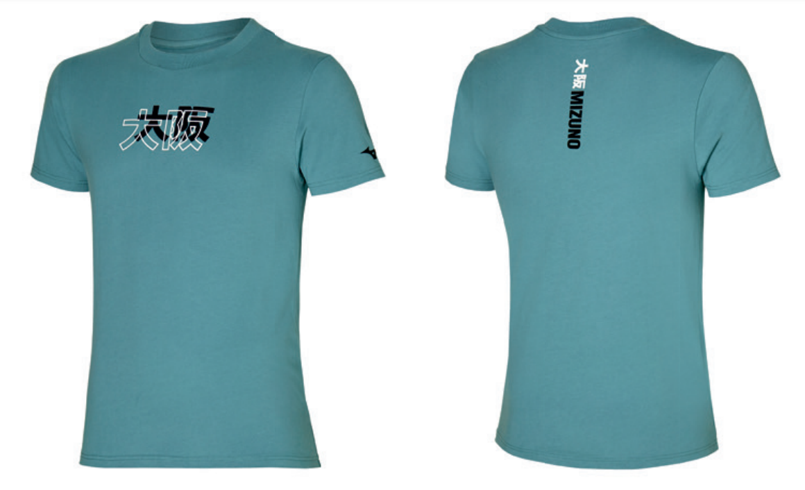 MIZUNO 日本大阪男裝 綿TEE  藍色 (特價貨品，不設退換)