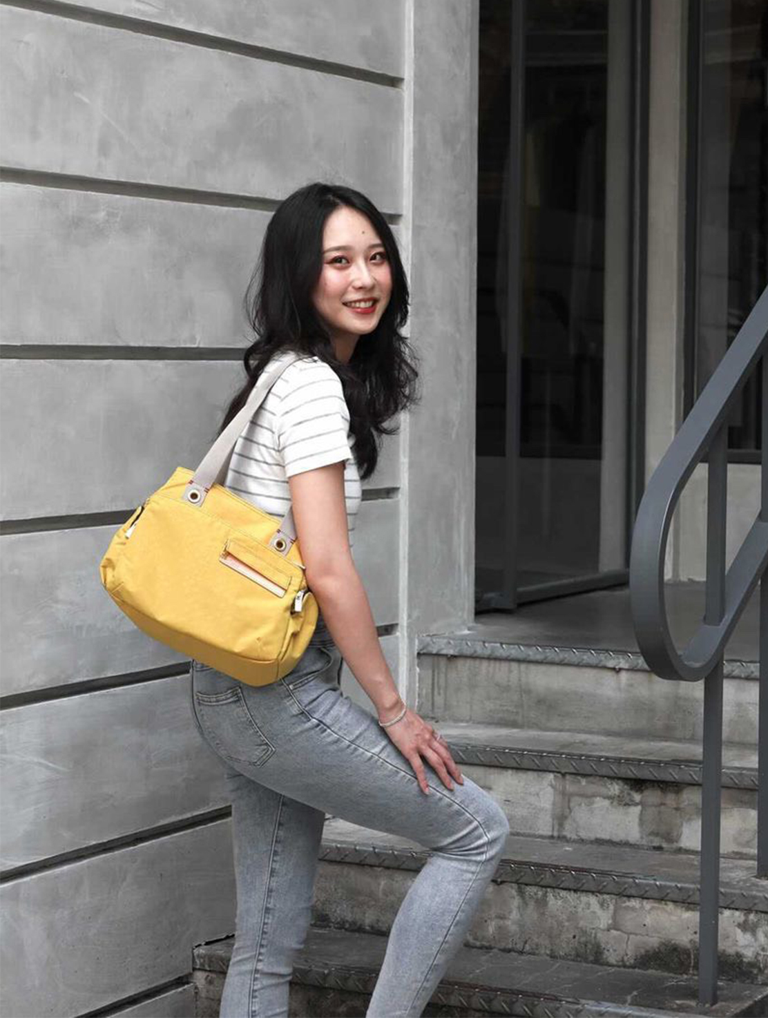 肩背包 黃色包包 黃色包 手提包 協背包 Soldier 心的開始多隔層手提包 satana SOS0871 古金黃 KOL推薦 IG網紅 @huahua1110