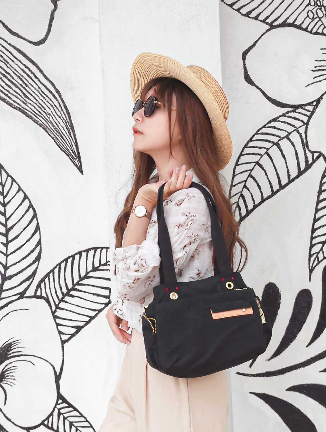 肩背包 黑色包包 黑色包 手提包 斜背包 Soldier 心的開始多隔層手提包 satana SOS0871 黑色 KOL推薦 IG網紅 @limia1231