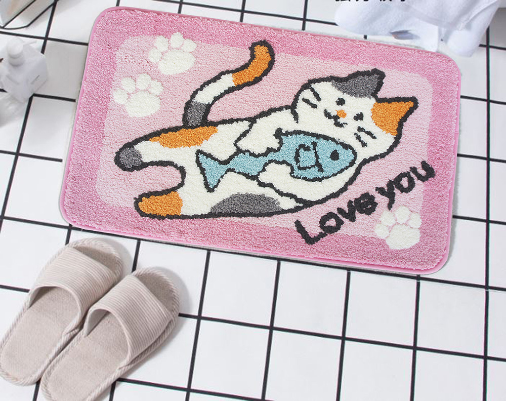 NORDIC針織風格踏墊(45x65cm)_貓咪