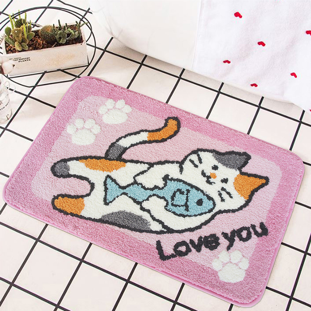 NORDIC針織風格踏墊(45x65cm)_貓咪