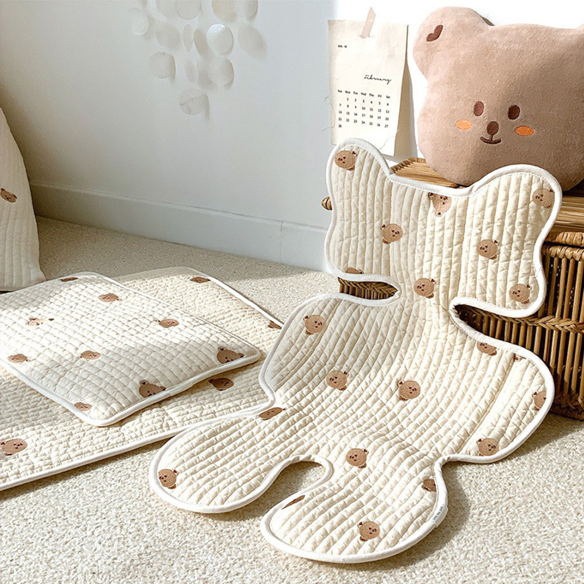 little bear baby carriage cushion