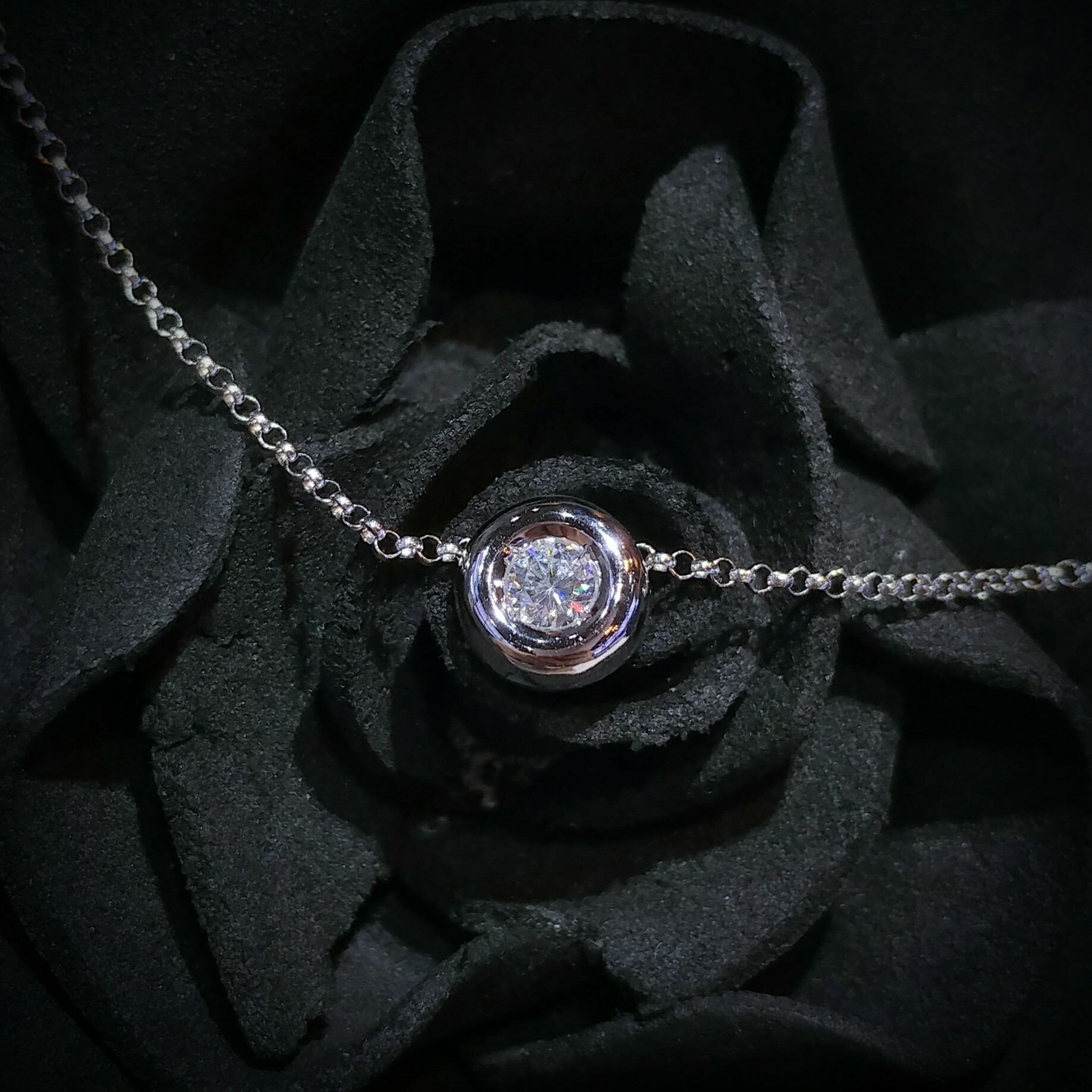 18K White Gold 0.14ct Diamond Pendant