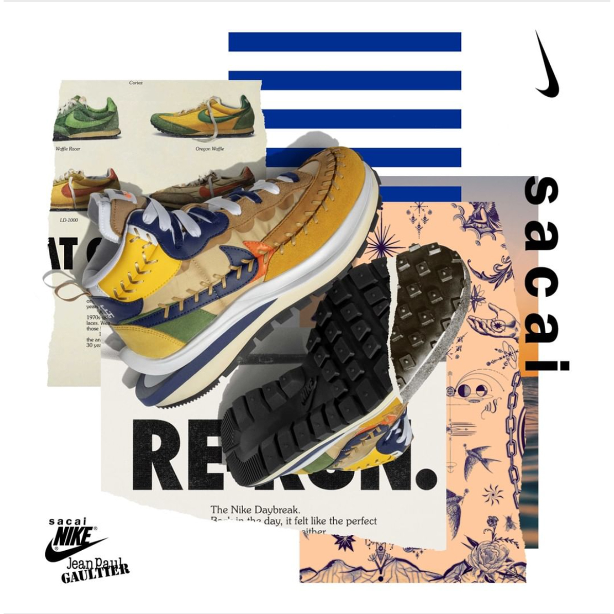 Jean-Paul Gaultier x Sacai x Nike VaporWaffle 