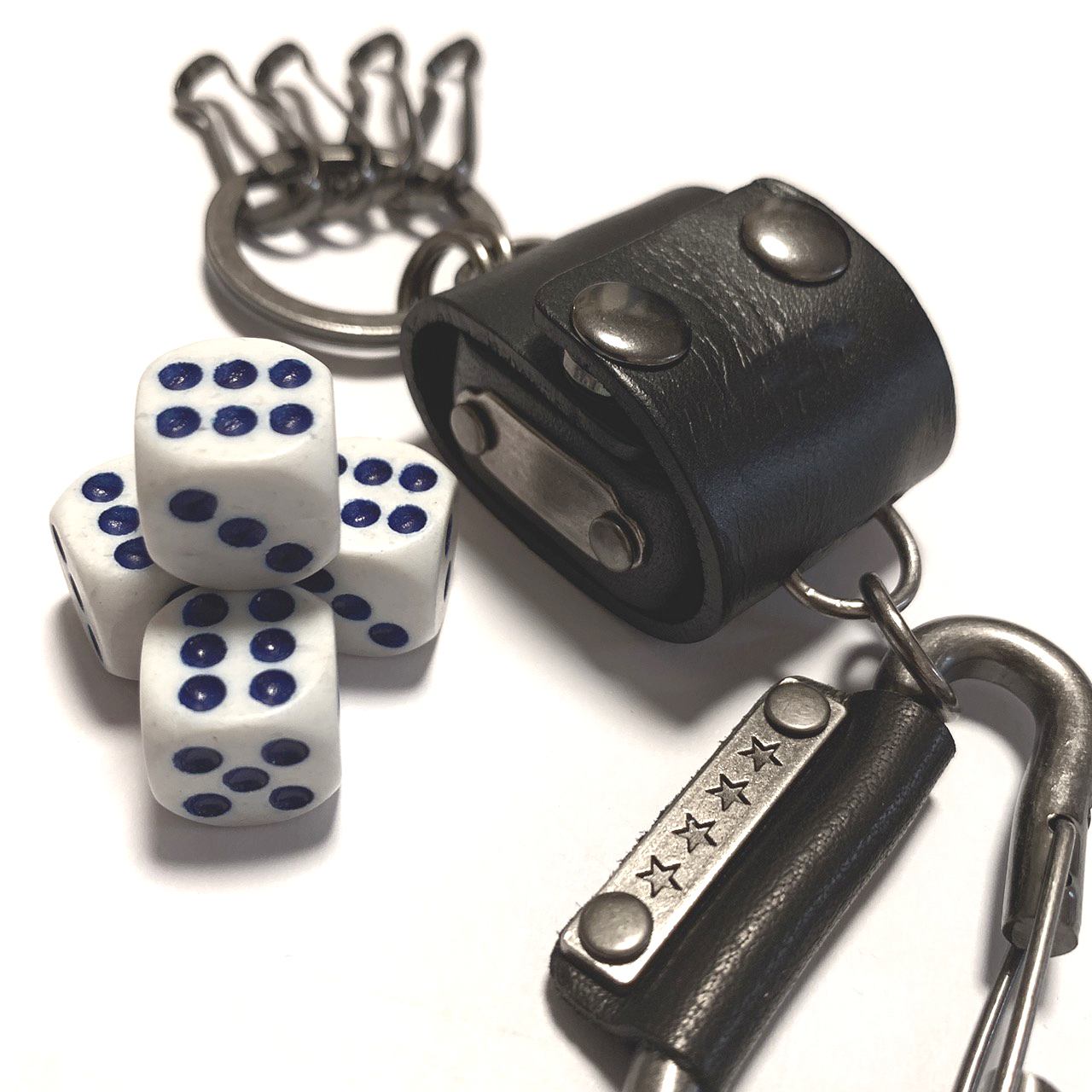 【SWSH004】十八辣來輸贏牛皮骰子收納設計鑰匙圈