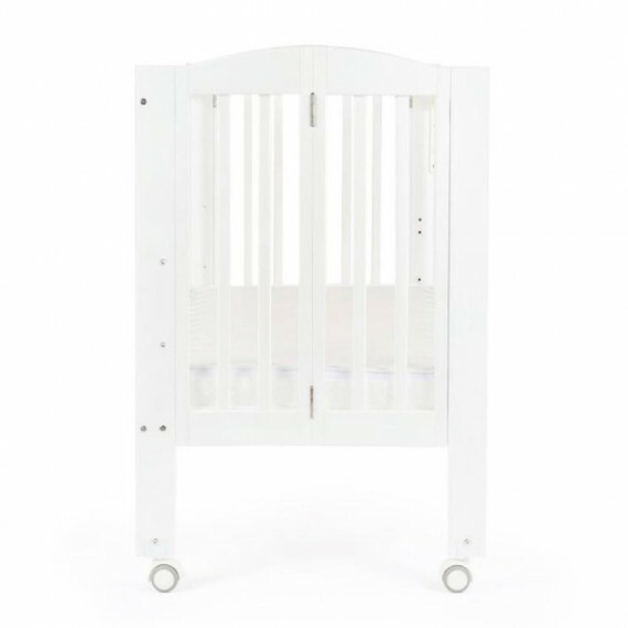 Baby Star Huggy 摺合嬰兒木床 包括3”床褥  – 白色 / 歐洲櫸木