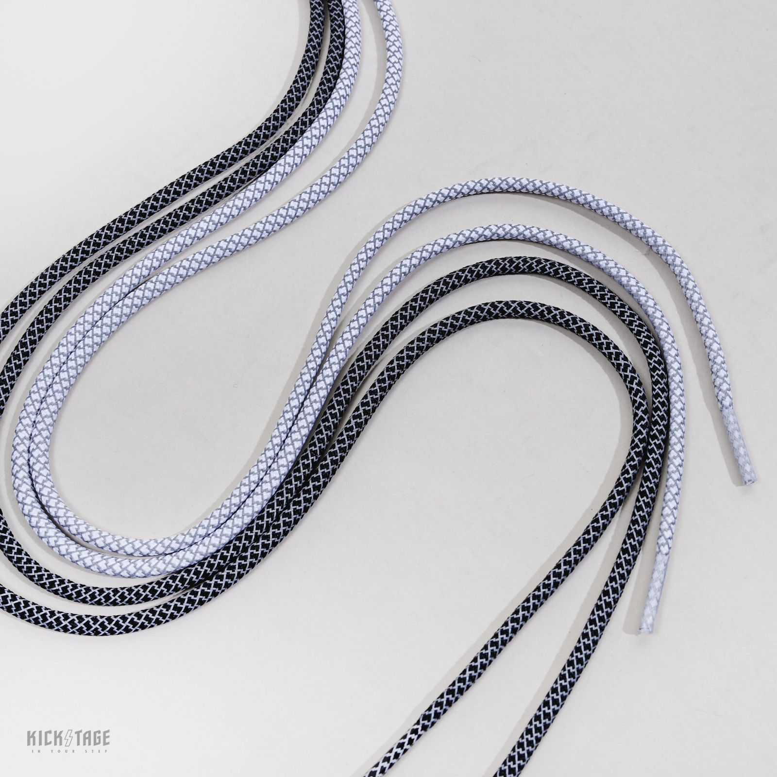 #KEEP 3M 反光鞋帶 圓 鞋帶 編織 黑灰 白灰 140CM 120CM【KS106】