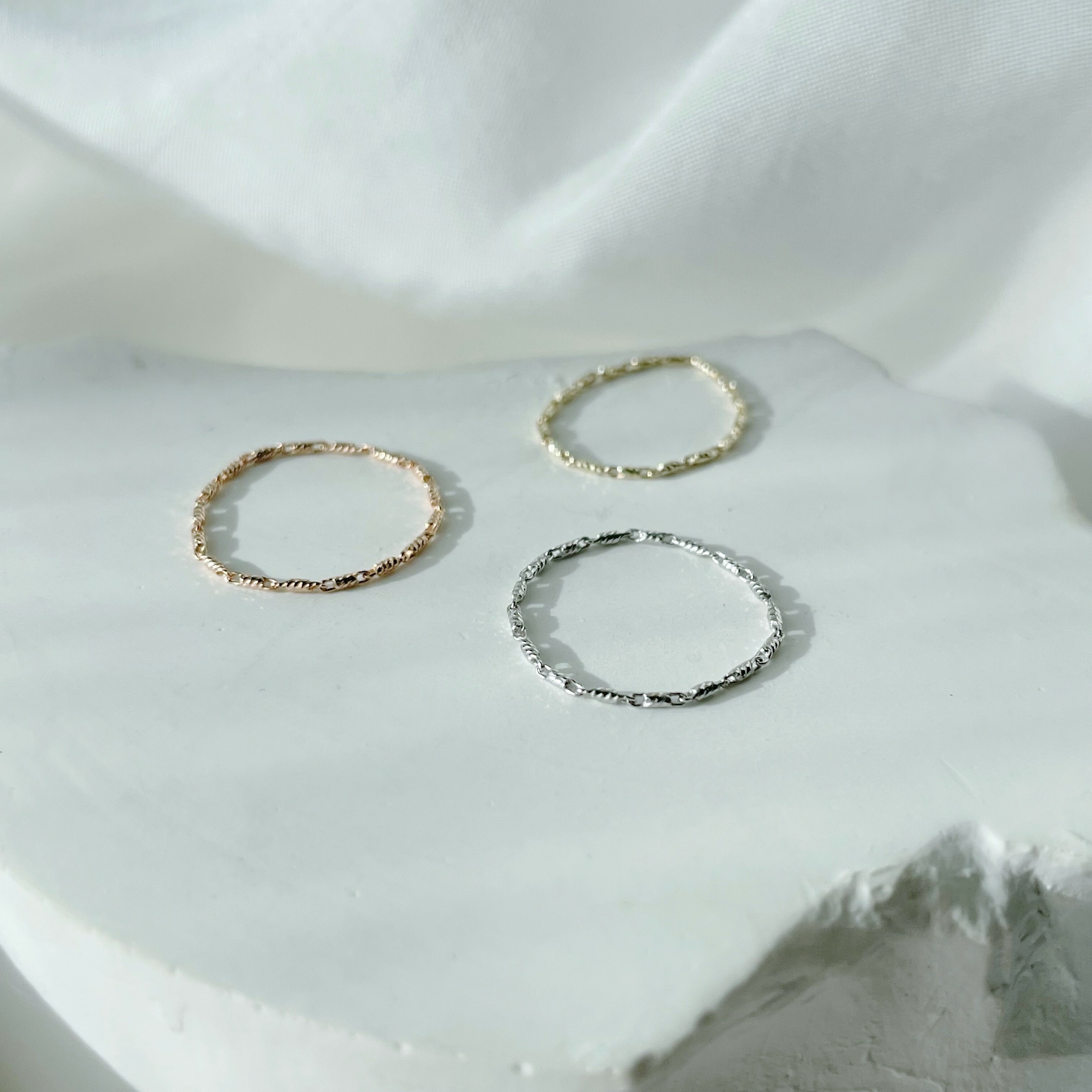 14K閃亮亮節節鍊戒