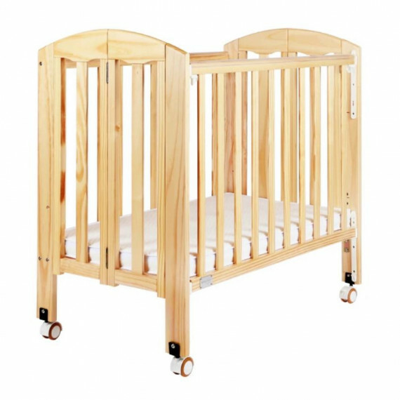 Baby Star Easi 摺合嬰兒木床 包括2” 床褥  – 原木色 / 紐西蘭松木