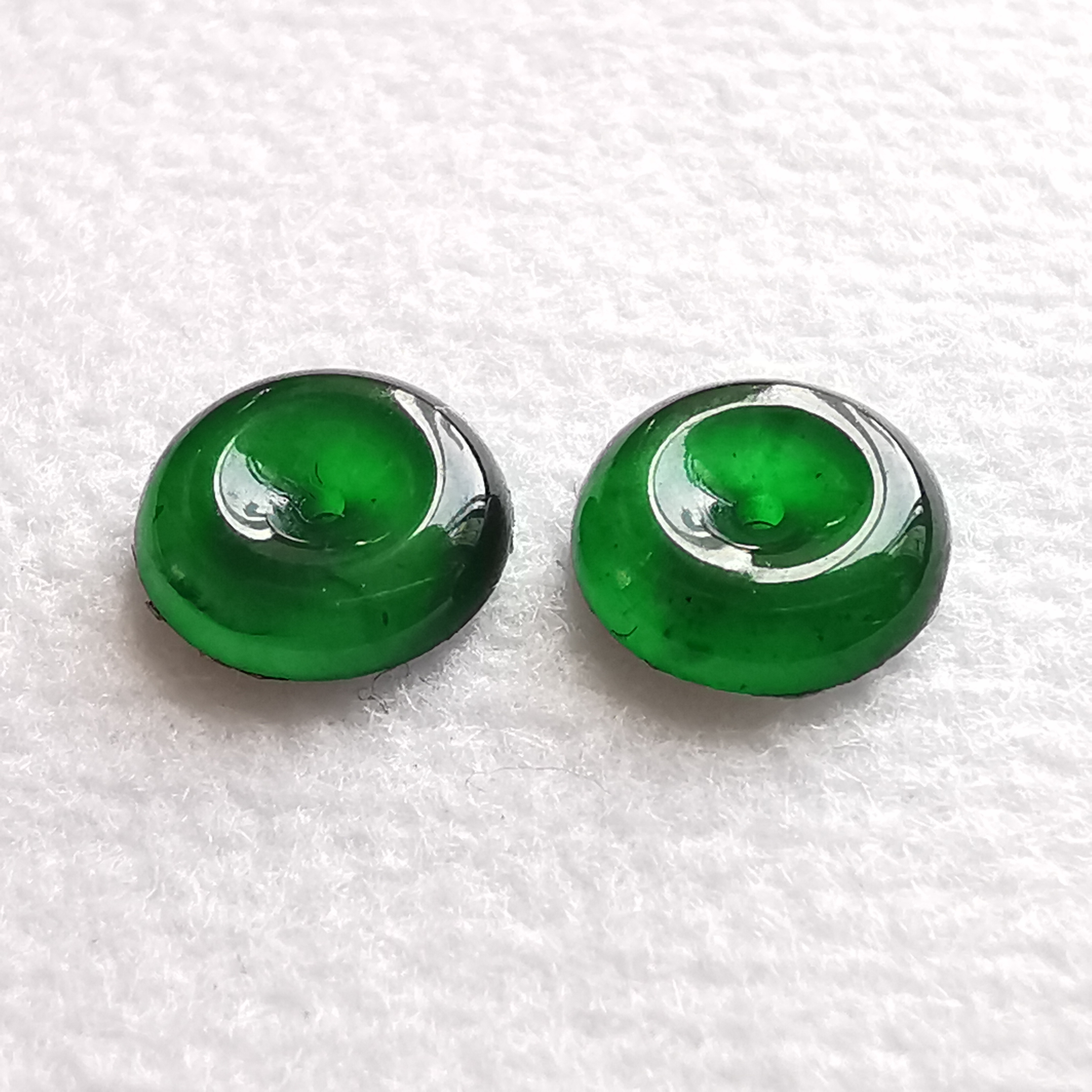 J2003 冰滿綠小平安扣一對