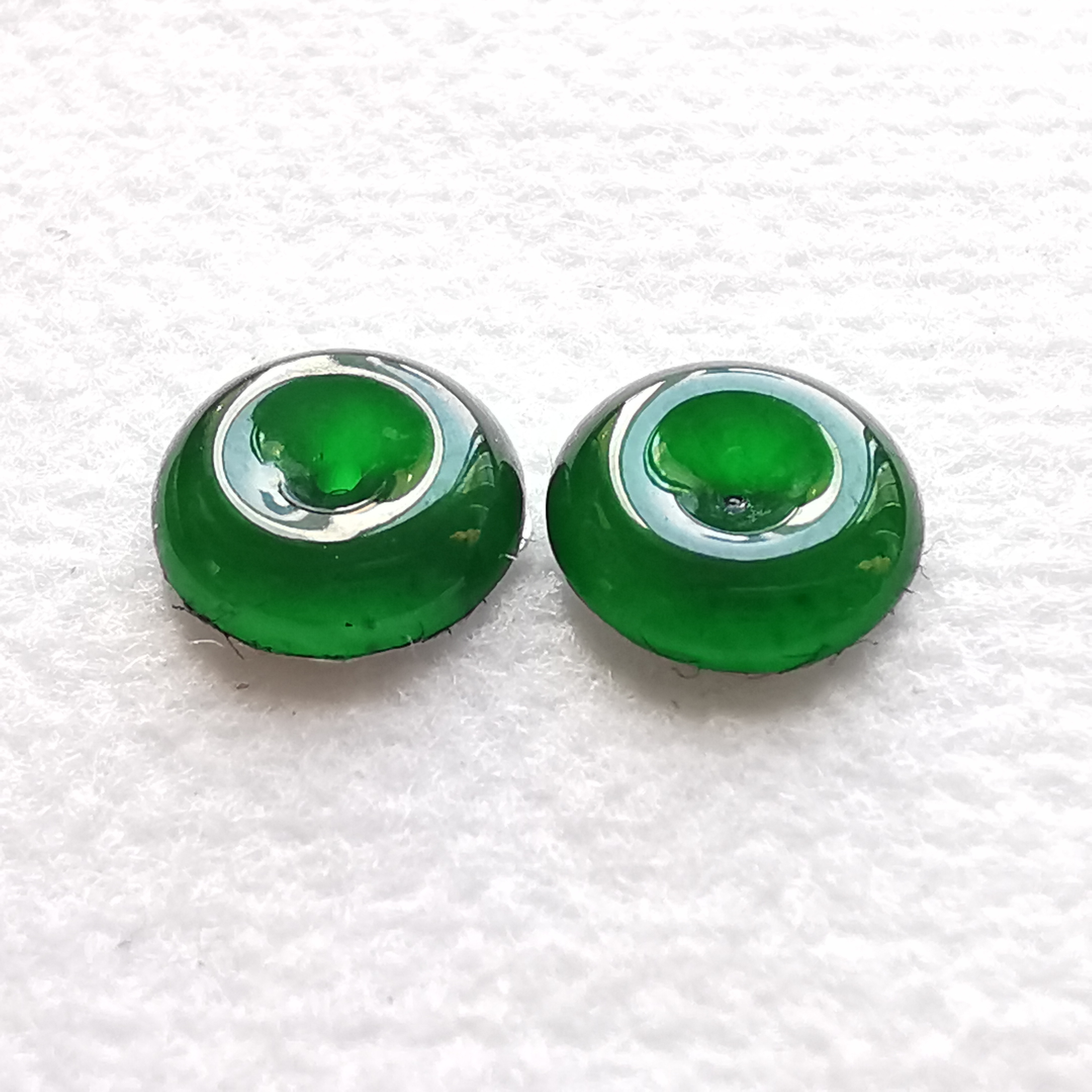 冰滿綠小平安扣一對, 天然翡翠A玉, 緬甸玉, Jade, Jadeite