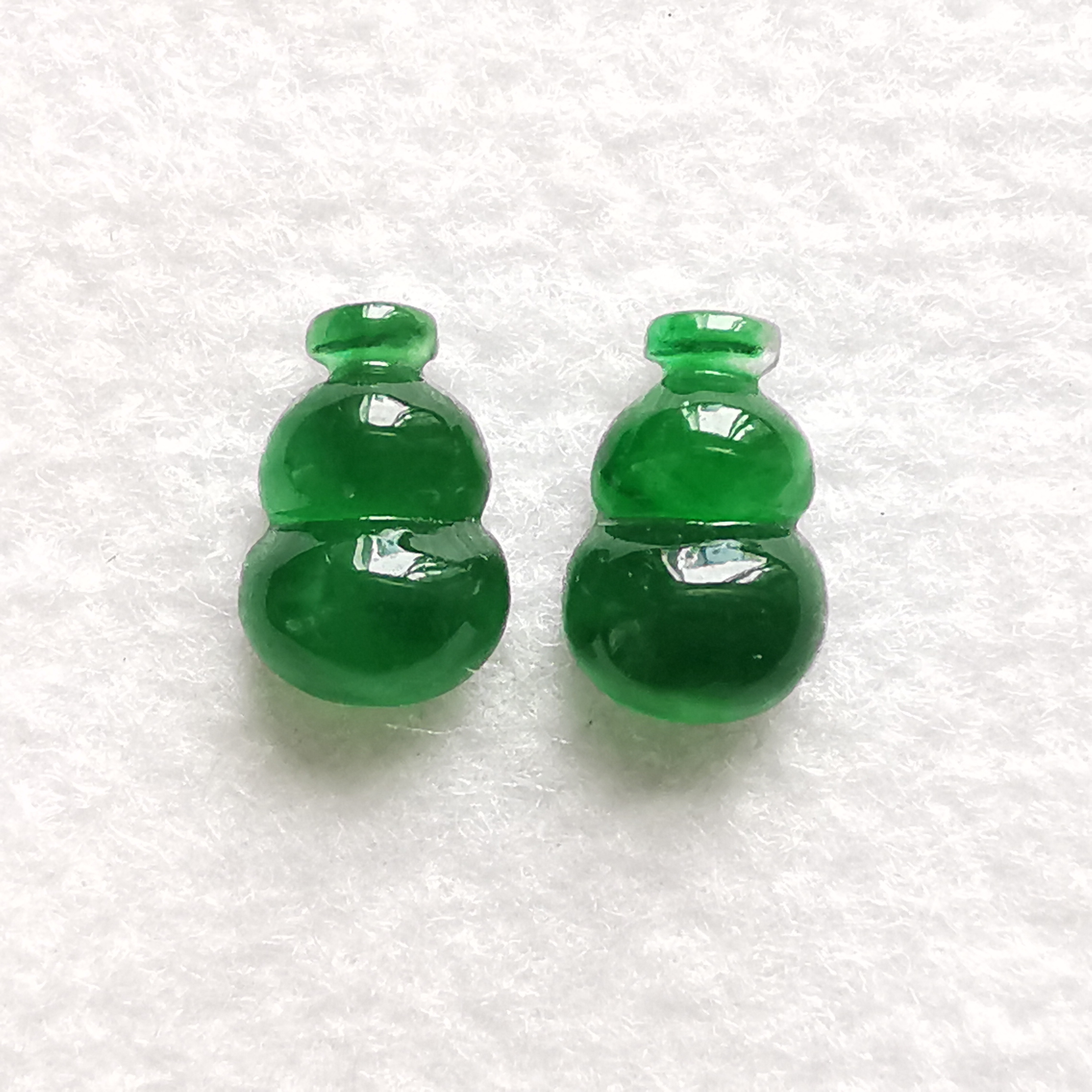 冰綠小葫蘆一對, 天然翡翠A玉, 緬甸玉, Jade, Jadeite