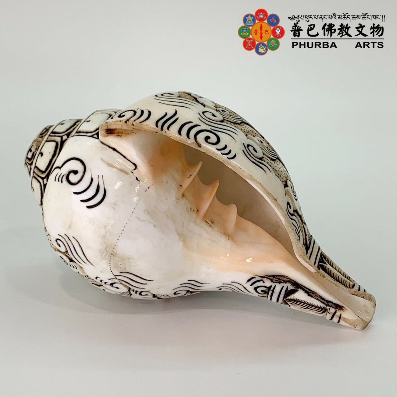 手工雕刻法螺-八吉祥-B
