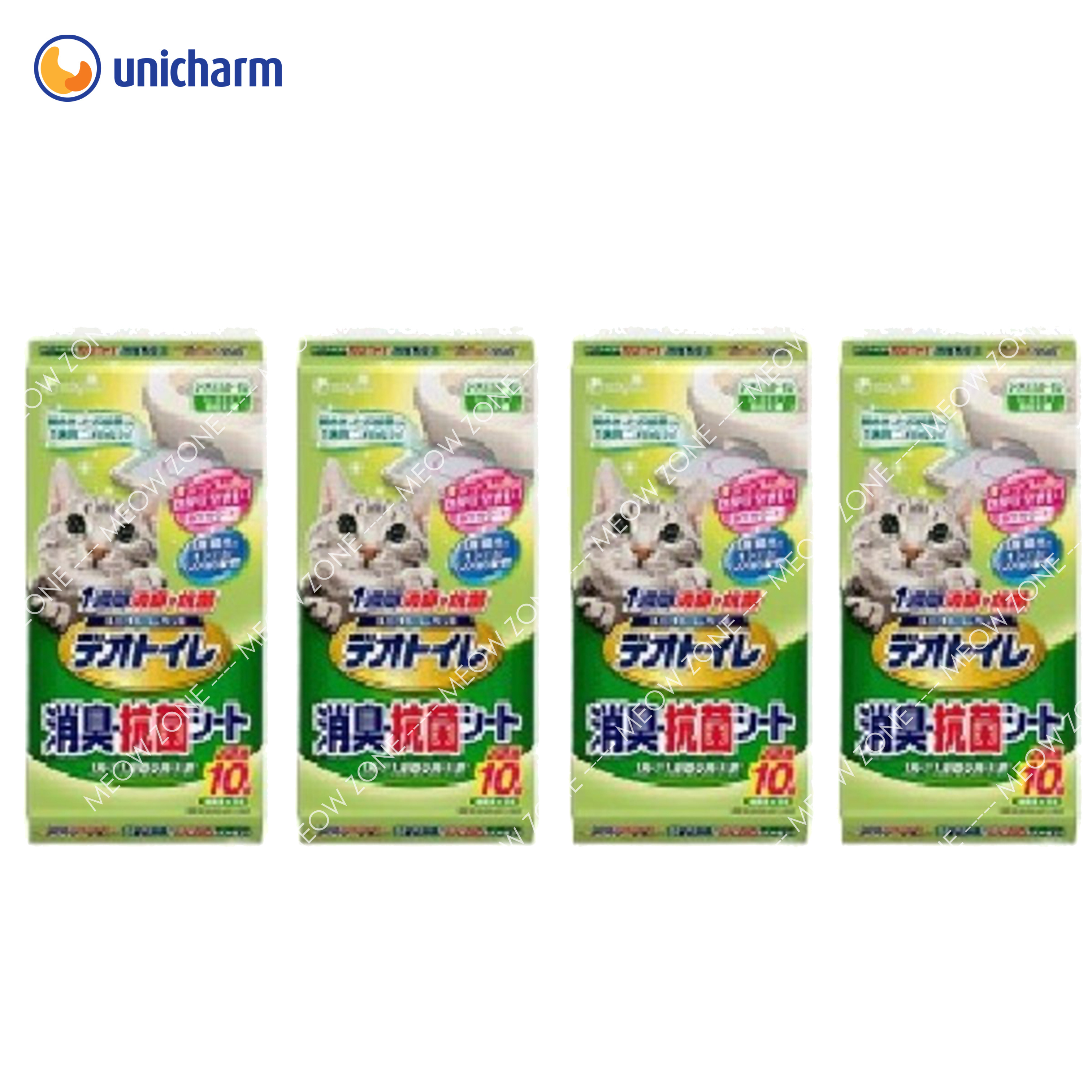 日本Unicharm消臭抗菌砂盆尿墊 (無香) 10片 x 4包