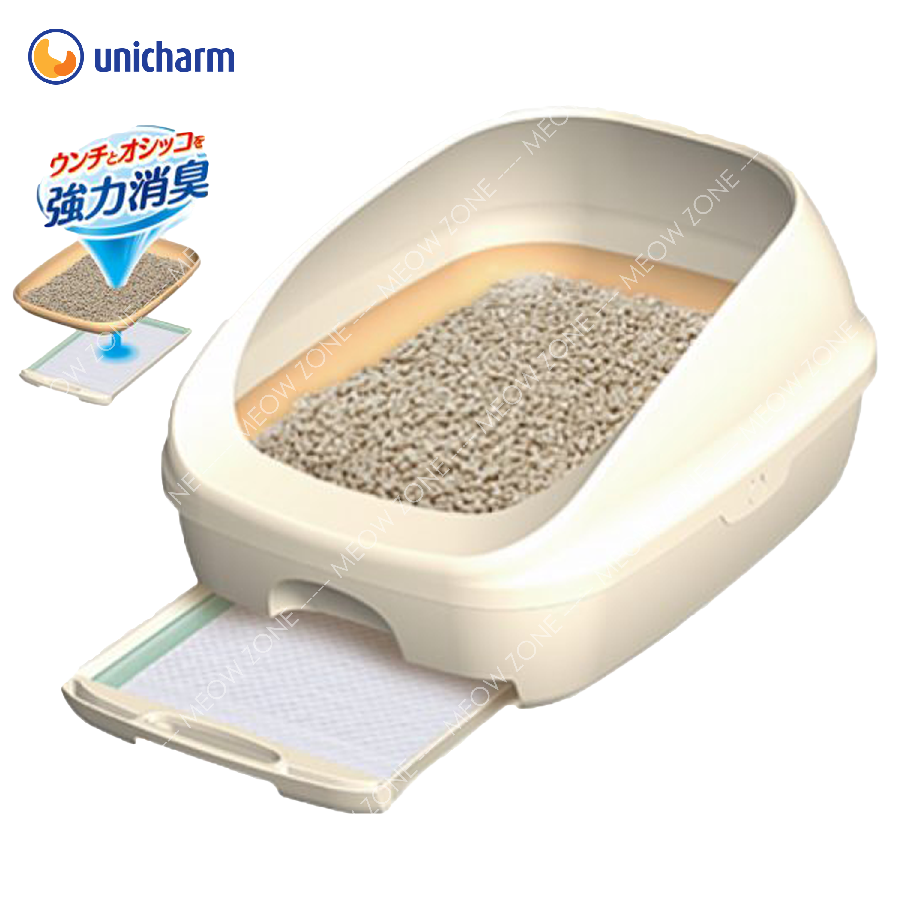 日本Unicharm雙層貓砂盤套裝 - 半封閉型